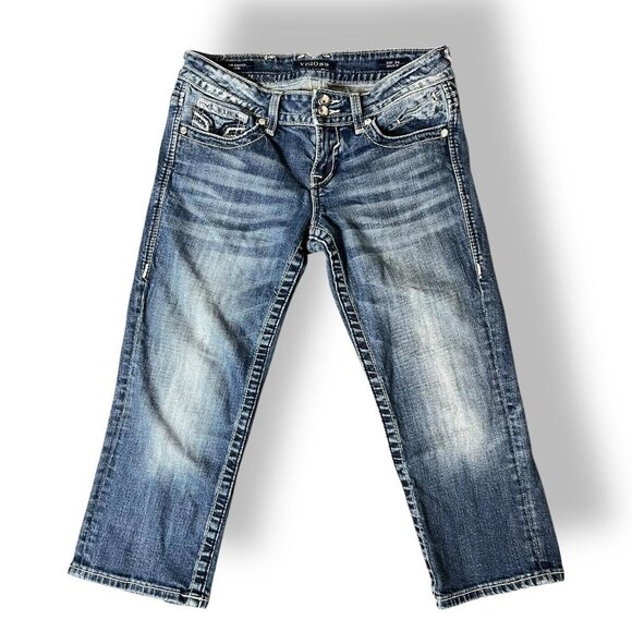 y2k embroidered capri low rise jeans - Picture 2 of 6